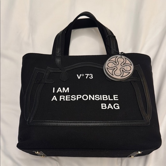 V73 Black Tote Bag - Picture 1 of 9